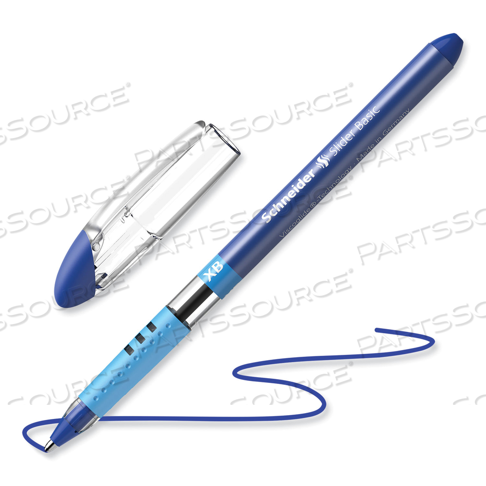 SLIDER BASIC BALLPOINT PEN, STICK, EXTRA-BOLD 1.4 MM, BLUE INK, BLUE BARREL by Schneider