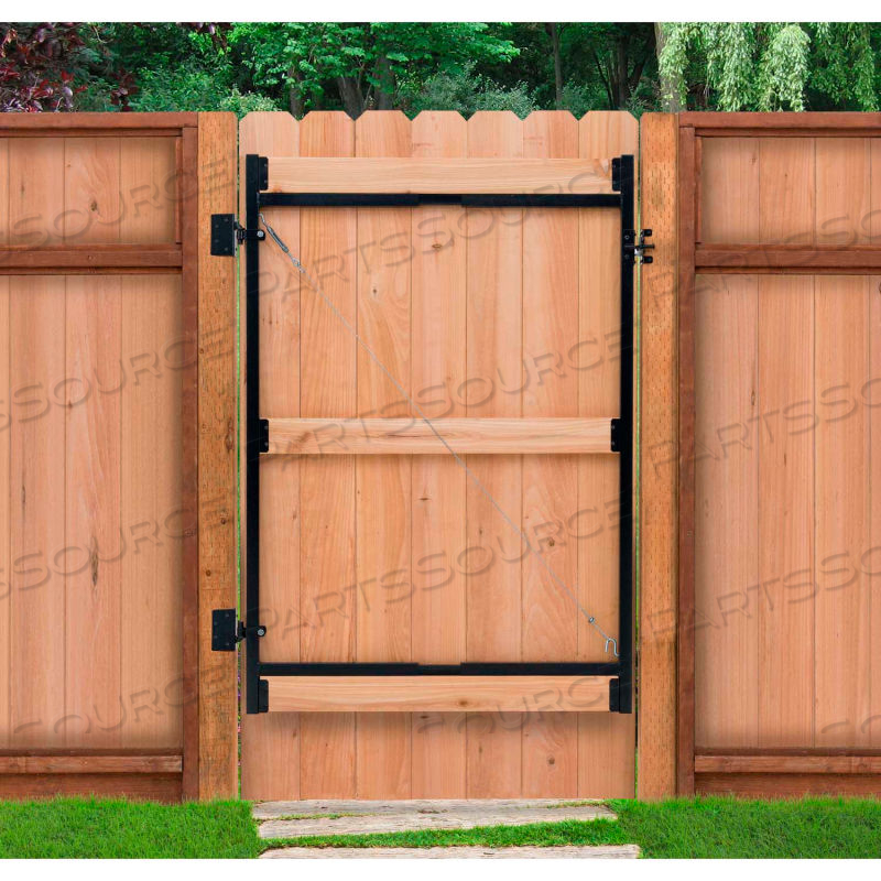 ADJUST-A-GATE AG60-3 CONTRACTOR SERIES ADJUSTABLE STEEL GATE FRAME 3 RAIL KIT 60-96"W X 47"H, GRAY by Jewett Cameron Companies