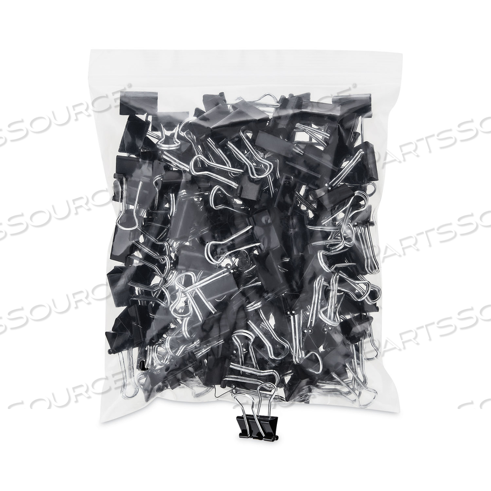 BINDER CLIP ZIP-SEAL BAG VALUE PACK, SMALL, BLACK/SILVER by Universal BINDER CLIP ZIP-SEAL BAG VALUE PACK, SMALL, BLACK/SILVER by Universal