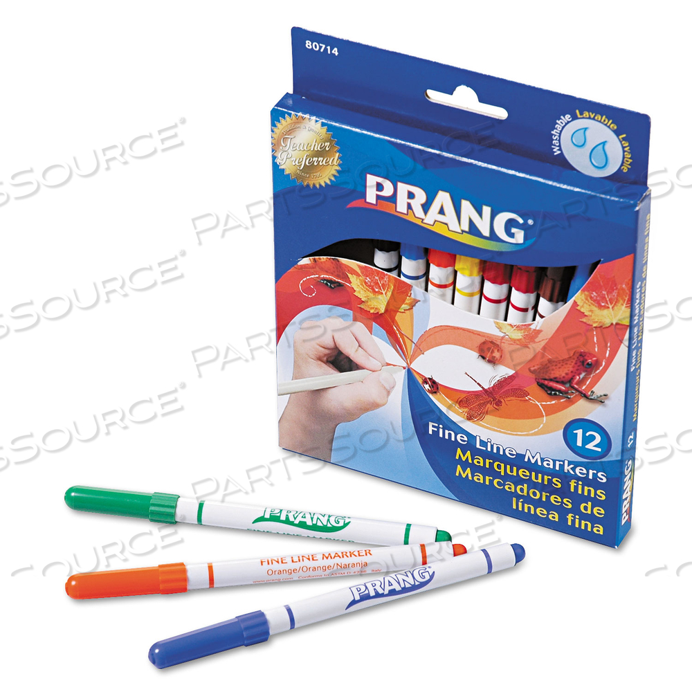 FINE LINE MARKERS, FINE BULLET TIP, ASSORTED COLORS by Prang