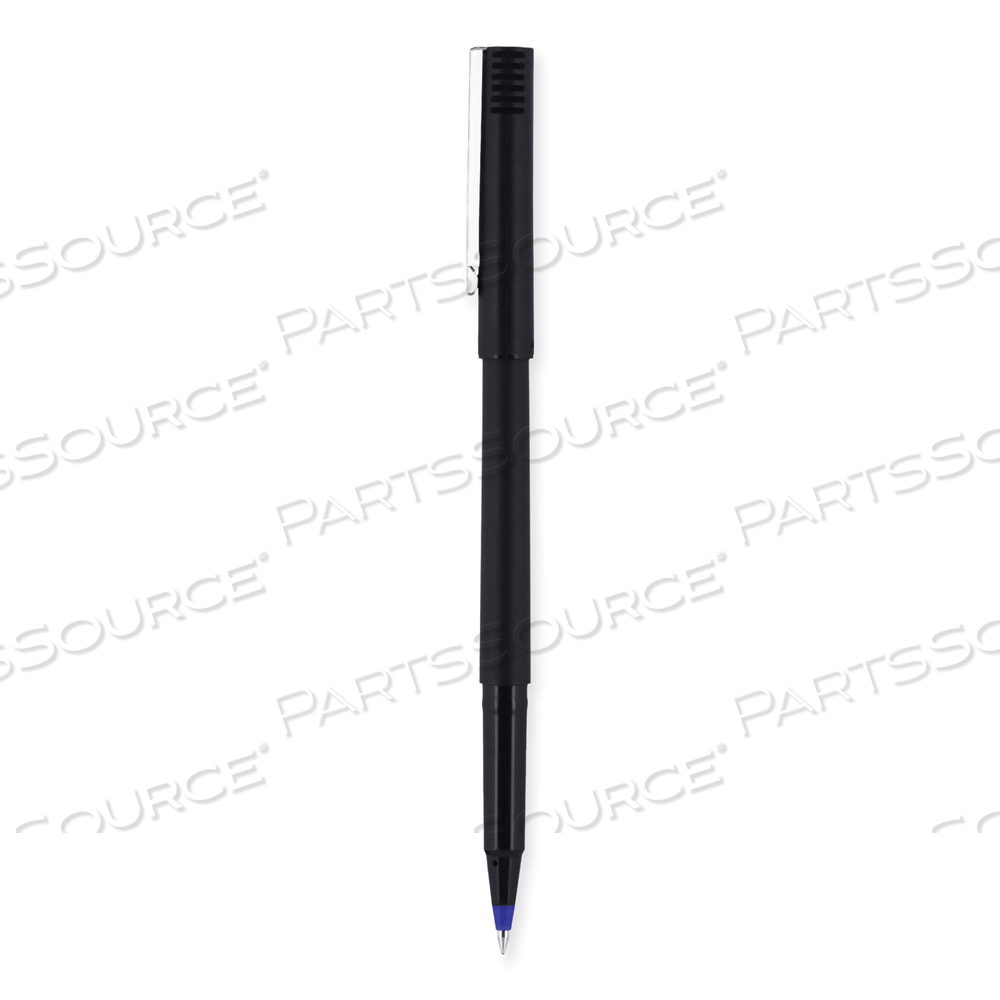 ROLLER BALL PEN, STICK, MICRO 0.5 MM, BLUE INK, BLACK BARREL by Uni-Ball