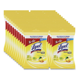 DISINFECTING WIPES FLATPACKS, 1-PLY, 6.69 X 7.87, LEMON AND LIME BLOSSOM, WHITE, 15 WIPES/FLAT PACK by Lysol