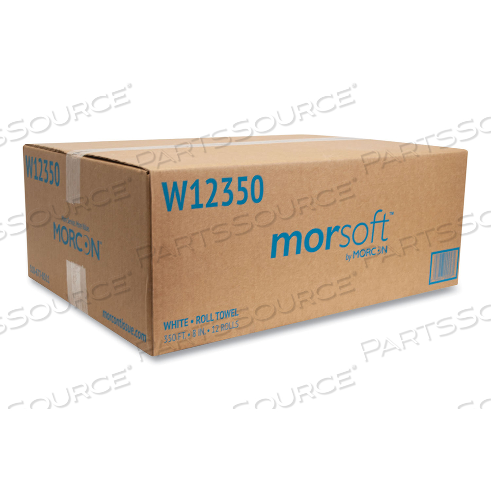 MORSOFT UNIVERSAL ROLL TOWELS, 8" X 350 FT, WHITE/CARTON 