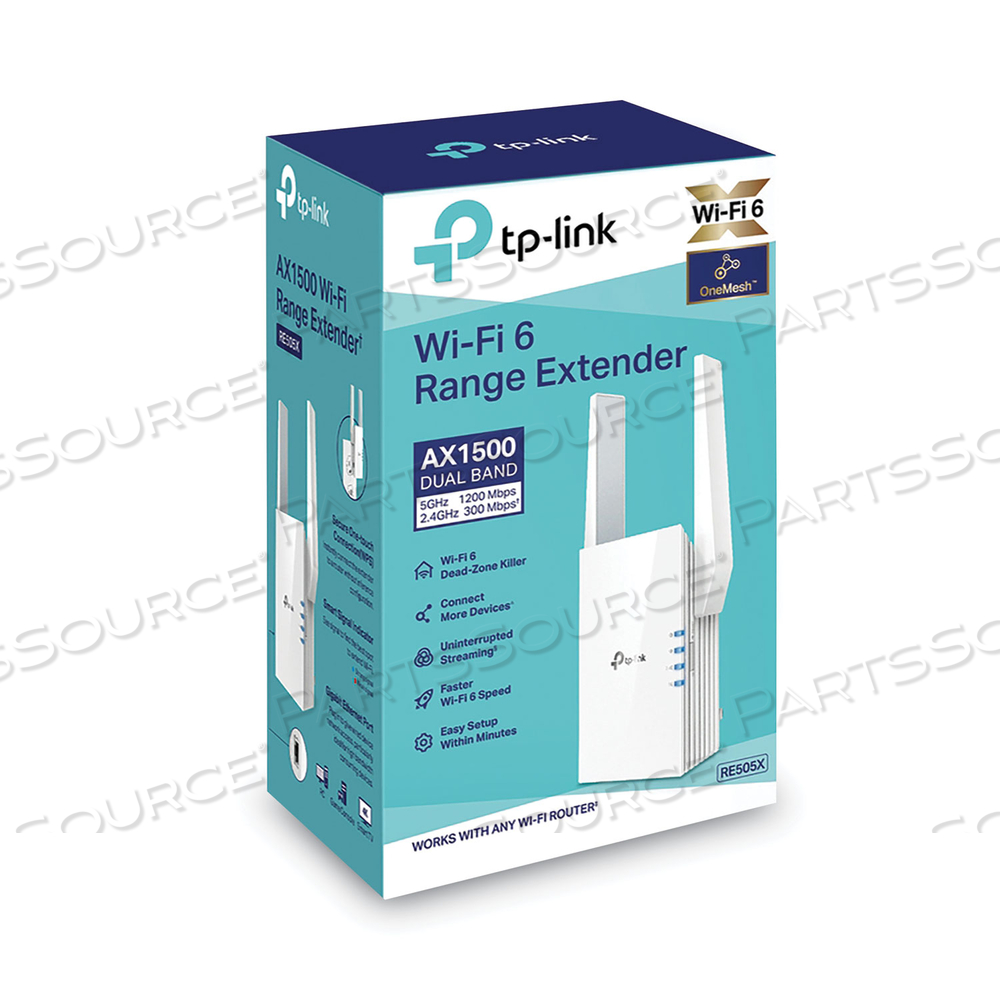 TP-LINK AX1500 RE505X 1500MBPS WI-FI DUAL BAND RANGE EXTENDER, 1 PORT, DUAL-BAND 2.4 GHZ/5 GHZ by TP-Link