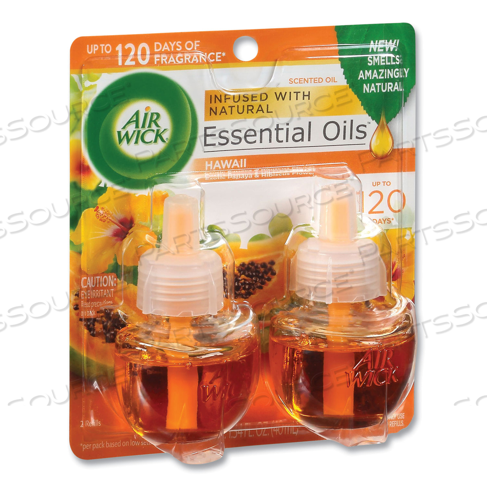 SCENTED OIL TWIN REFILL, HAWAI'I EXOTIC PAPAYA/HIBISCUS FLOWER, 0.67 OZ by Air Wick