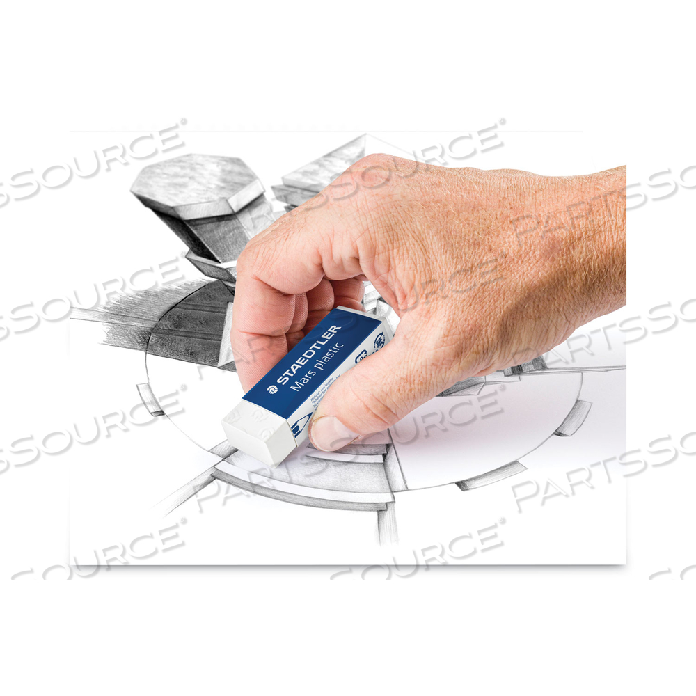 MARS ERASER, FOR PENCIL/INK MARKS, RECTANGULAR BLOCK, LARGE, WHITE by Staedtler