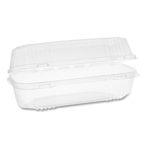 CLEARVIEW SMARTLOCK HINGED LID CONTAINER, HOAGIE CONTAINER, 27 OZ, 9.25 X 4.5 X 3, CLEAR, PLASTIC by Pactiv CLEARVIEW SMARTLOCK HINGED LID CONTAINER, HOAGIE CONTAINER, 27 OZ, 9.25 X 4.5 X 3, CLEAR, PLASTIC by Pactiv
