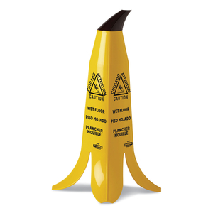 BANANA WET FLOOR CONES, 11 X 11.15 X 23.25, YELLOW/BROWN/BLACK by Impact Products
