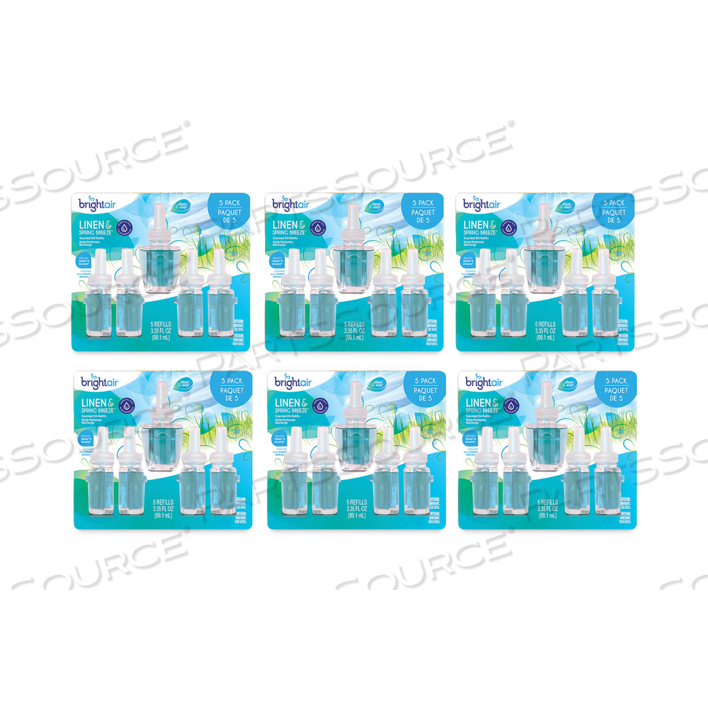 ELECTRIC SCENTED OIL AIR FRESHENER REFILL, LINEN AND SPRING BREEZE, 0.67 OZ BOTTLE by Bright Air ELECTRIC SCENTED OIL AIR FRESHENER REFILL, LINEN AND SPRING BREEZE, 0.67 OZ BOTTLE by Bright Air