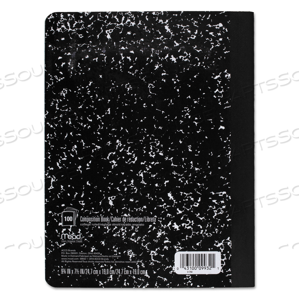 COMPOSITION NOTEBOOK, 7-1/2" X 9-3/4", COLLEGE RULED, 100 SHEETS/PAD by Mead