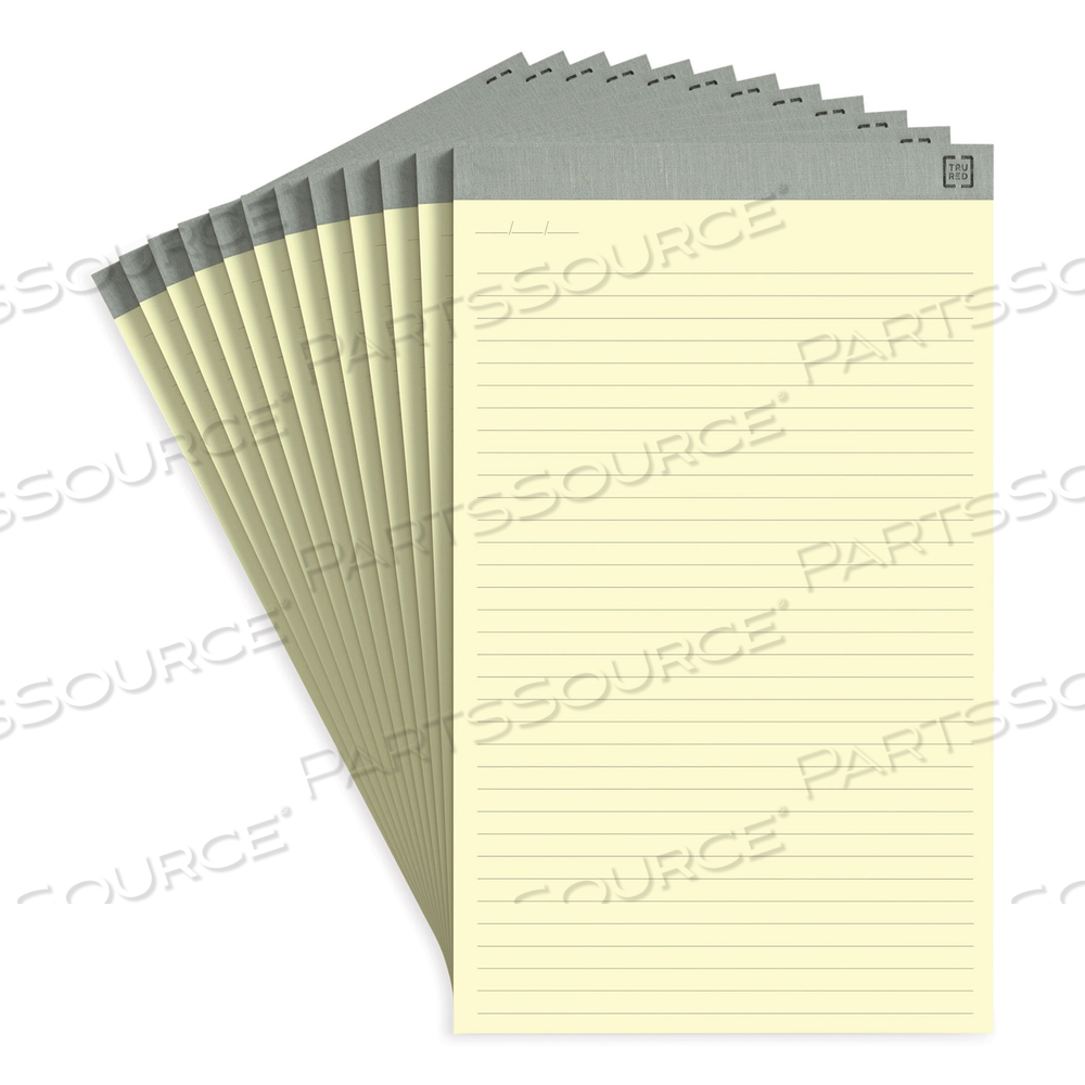 NOTEPADS, WIDE/LEGAL RULE, 50 CANARY-YELLOW 8.5 X 14 SHEETS by TRU RED