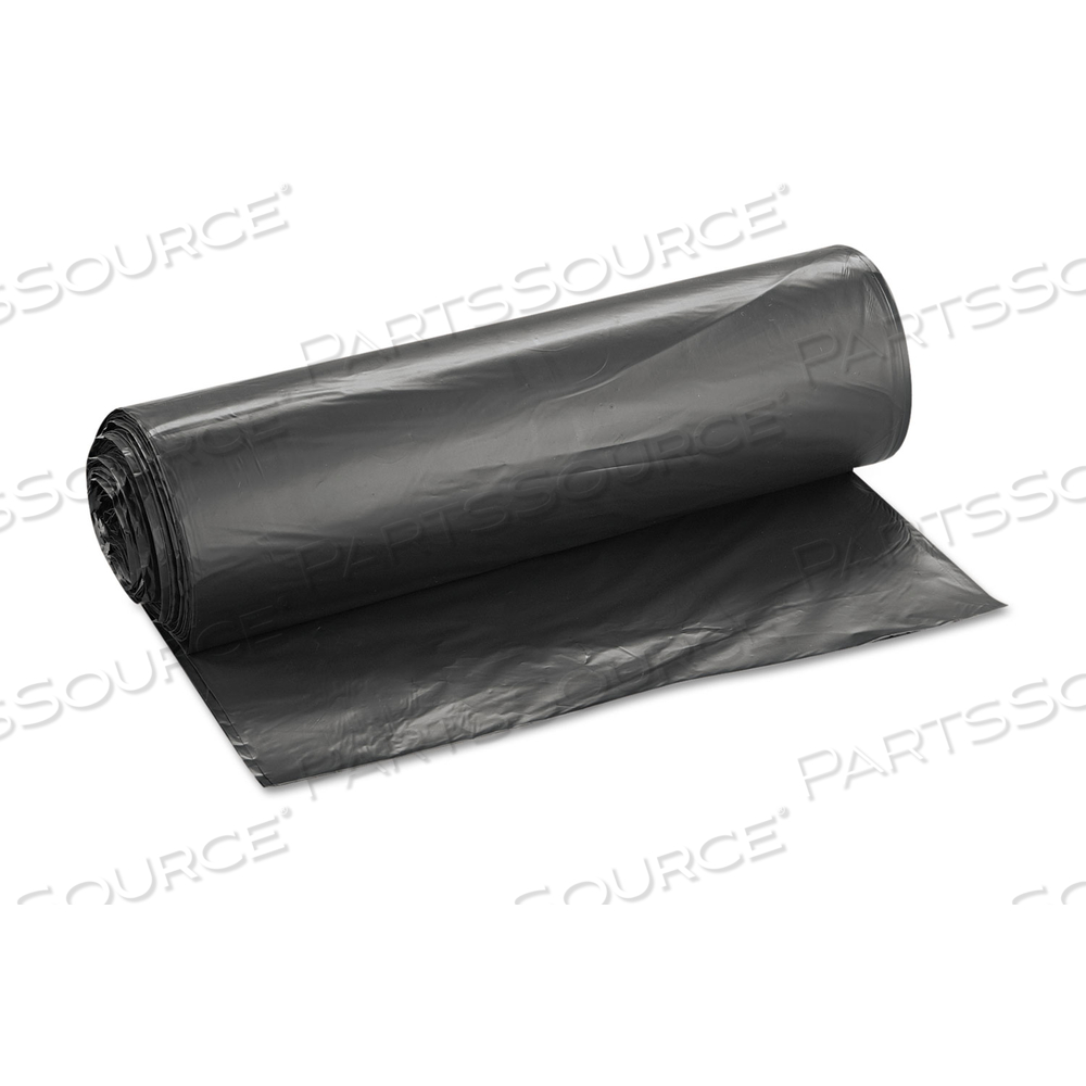 HIGH-DENSITY INTERLEAVED COMMERCIAL CAN LINERS, 45 GAL, 22 MICRONS, 40" X 48", BLACK, 25 BAGS/ROLL/CARTON by Inteplast Group