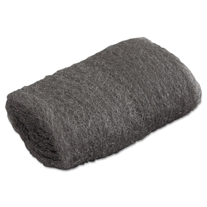 INDUSTRIAL-QUALITY STEEL WOOL HAND PADS, #00 VERY FINE, STEEL GRAY, 16 PADS/SLEEVE by GMT
