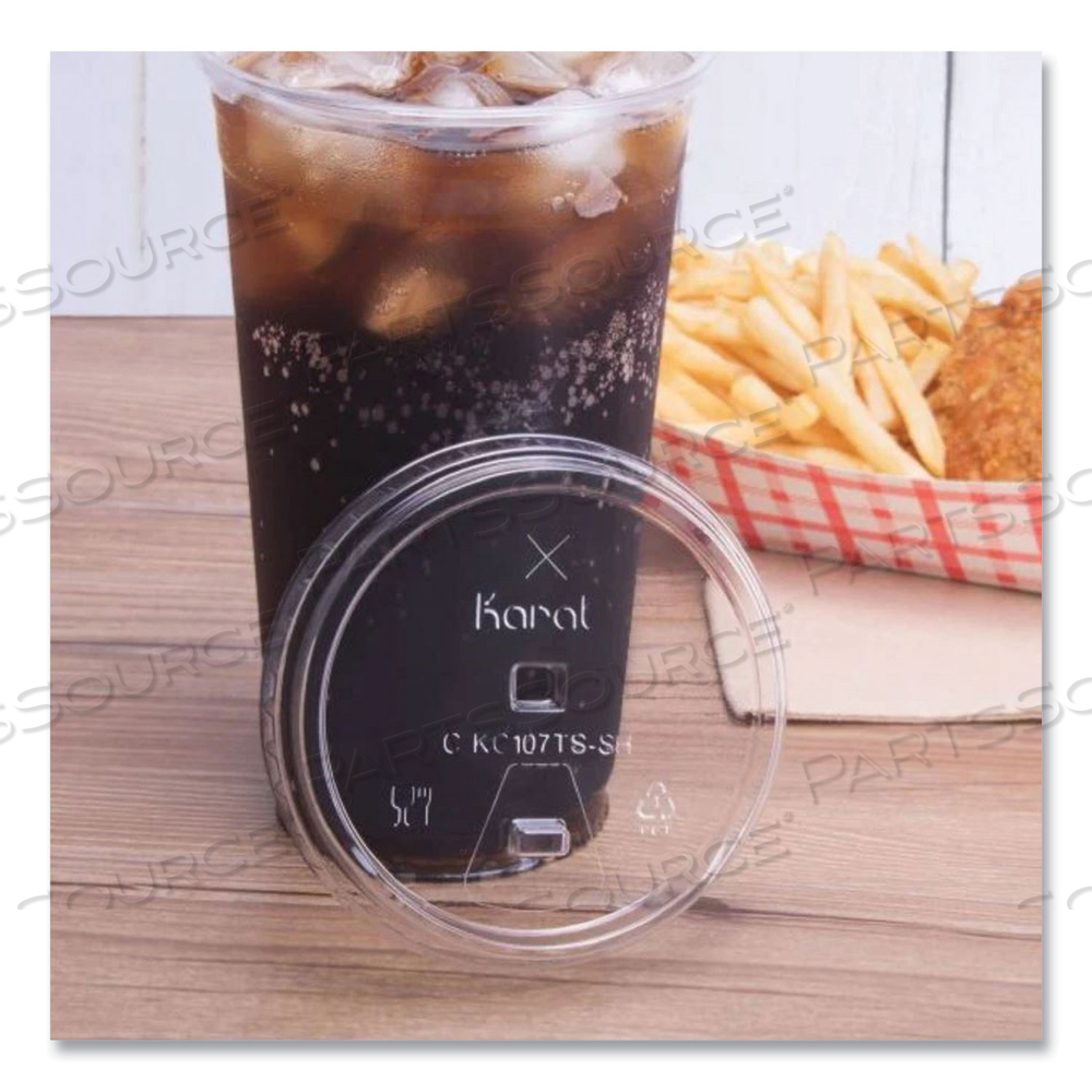 PET LIDS, STRAWLESS SIPPER, FITS 32 OZ COLD CUPS, CLEAR by Karat PET LIDS, STRAWLESS SIPPER, FITS 32 OZ COLD CUPS, CLEAR by Karat