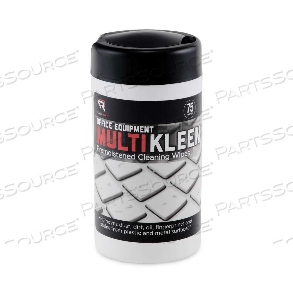 OFFICE EQUIPMENT MULTIKLEEN WET WIPES, CLOTH, 5.44 X 6.38, 75/TUB by Read Right