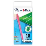 FLEXGRIP ULTRA RECYCLED BALLPOINT PEN, RETRACTABLE, MEDIUM, 1 MM, BLACK INK, ASSORTED BARRELS by Paper Mate