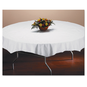 TISSUE/POLY TABLECOVERS, 82" DIAMETER, WHITE by Hoffmaster TISSUE/POLY TABLECOVERS, 82" DIAMETER, WHITE by Hoffmaster