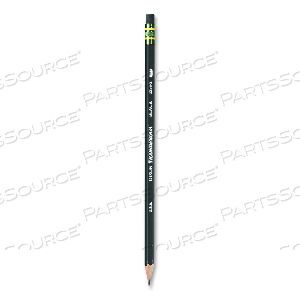 PENCILS, HB (#2), BLACK LEAD, BLACK BARREL by Dixon Ticonderoga