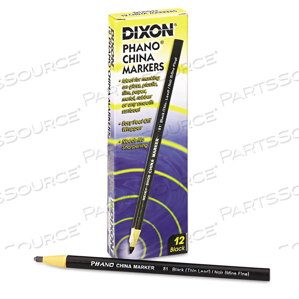 CHINA MARKER, BLACK, THIN LEAD by Dixon Ticonderoga CHINA MARKER, BLACK, THIN LEAD by Dixon Ticonderoga