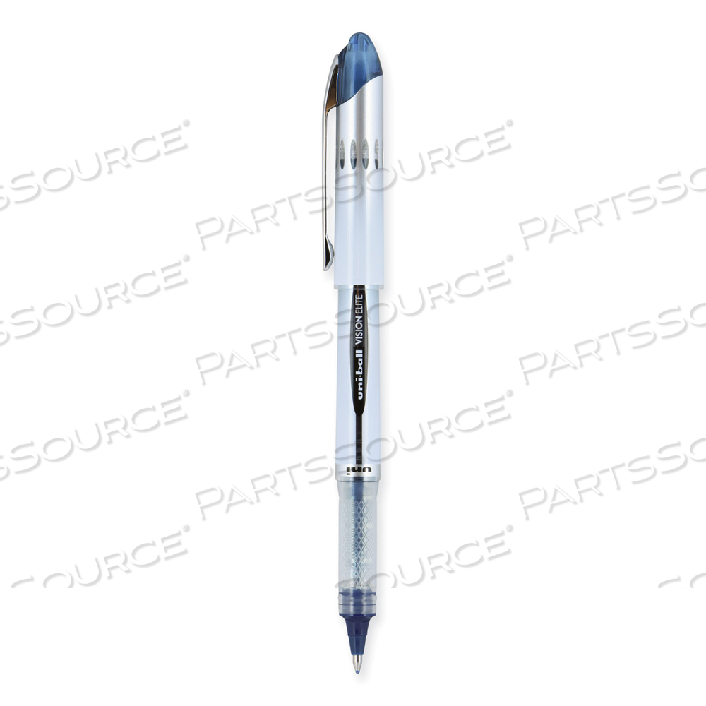 VISION ELITE ROLLER BALL PEN, STICK, BOLD 0.8 MM, BLUE-BLACK INK, WHITE/BLUE BARREL by Uni-Ball
