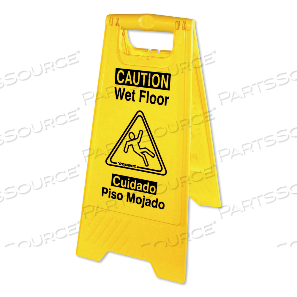 BILINGUAL YELLOW WET FLOOR SIGN, 12.05 X 1.55 X 24.3 by Impact Products