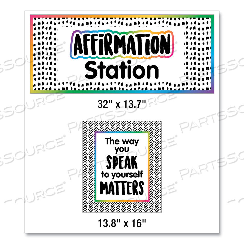 MOTIVATIONAL BULLETIN BOARD SETS, AFFIRMATION STATION, MULTICOLOR, 13.8 X 16, 32 PIECES by Carson-Dellosa Publishing