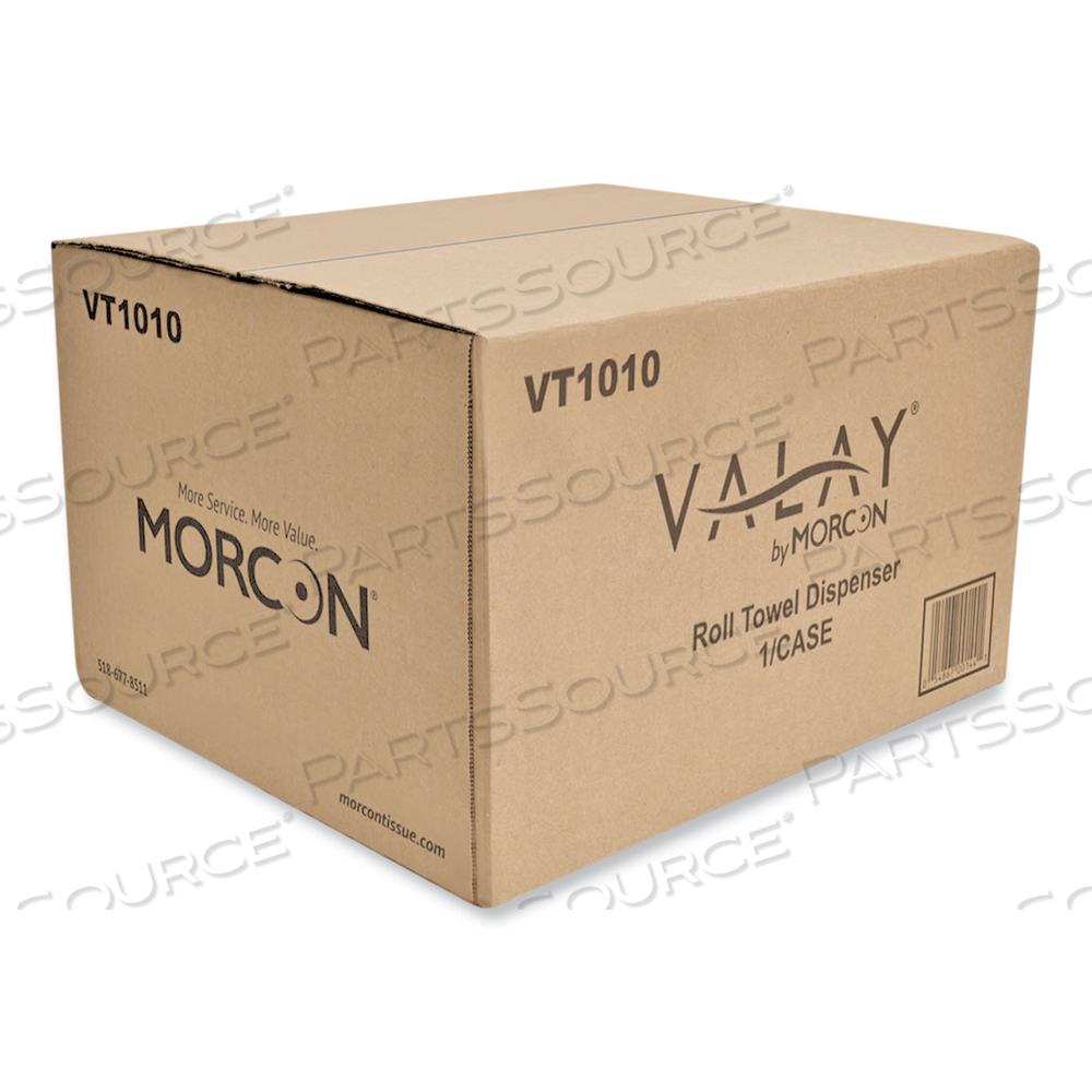VALAY 10 INCH ROLL TOWEL DISPENSER, 13.25 X 9 X 14.25, BLACK by Morcon Tissue VALAY 10 INCH ROLL TOWEL DISPENSER, 13.25 X 9 X 14.25, BLACK by Morcon Tissue