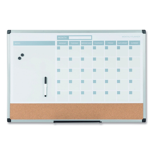3-IN-1 CALENDAR PLANNER DRY ERASE BOARD, 24 X 18, ALUMINUM FRAME by MasterVision
