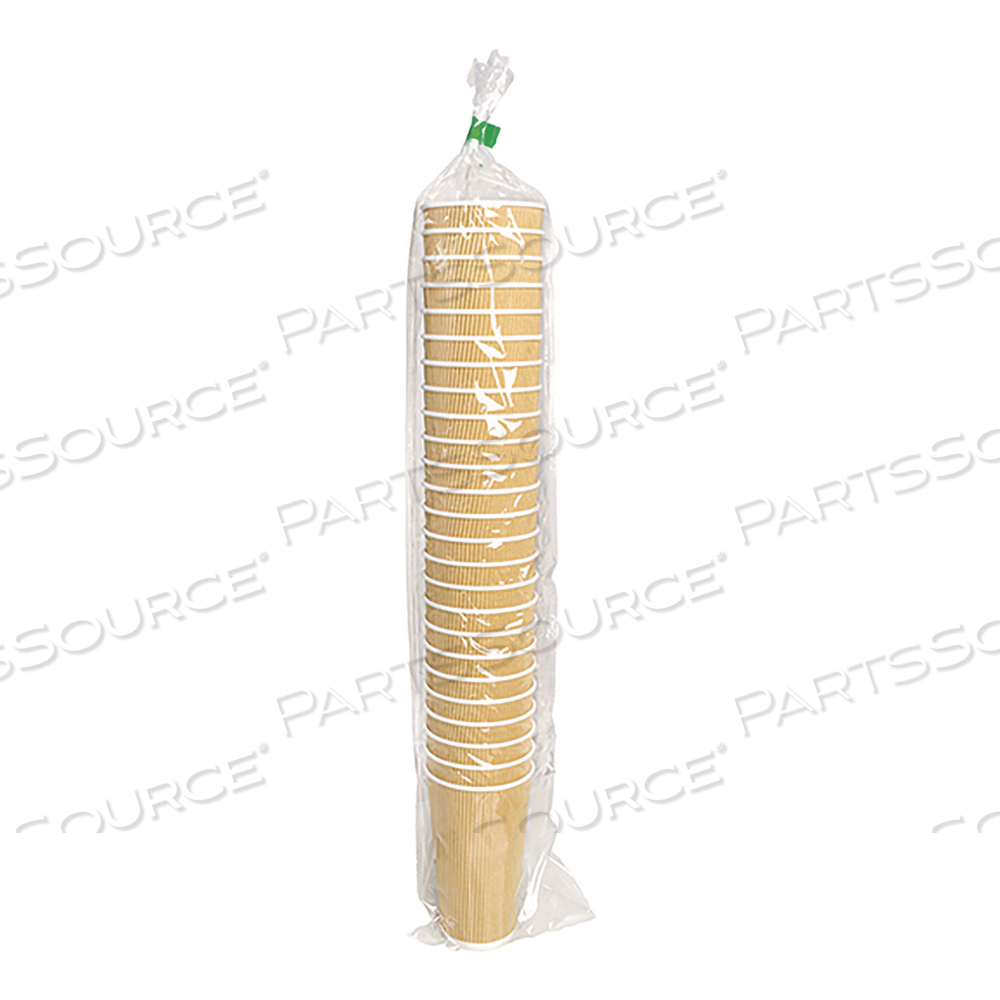 RIPPLE HOT CUPS, 20 OZ, KRAFT/WHITE by Karat