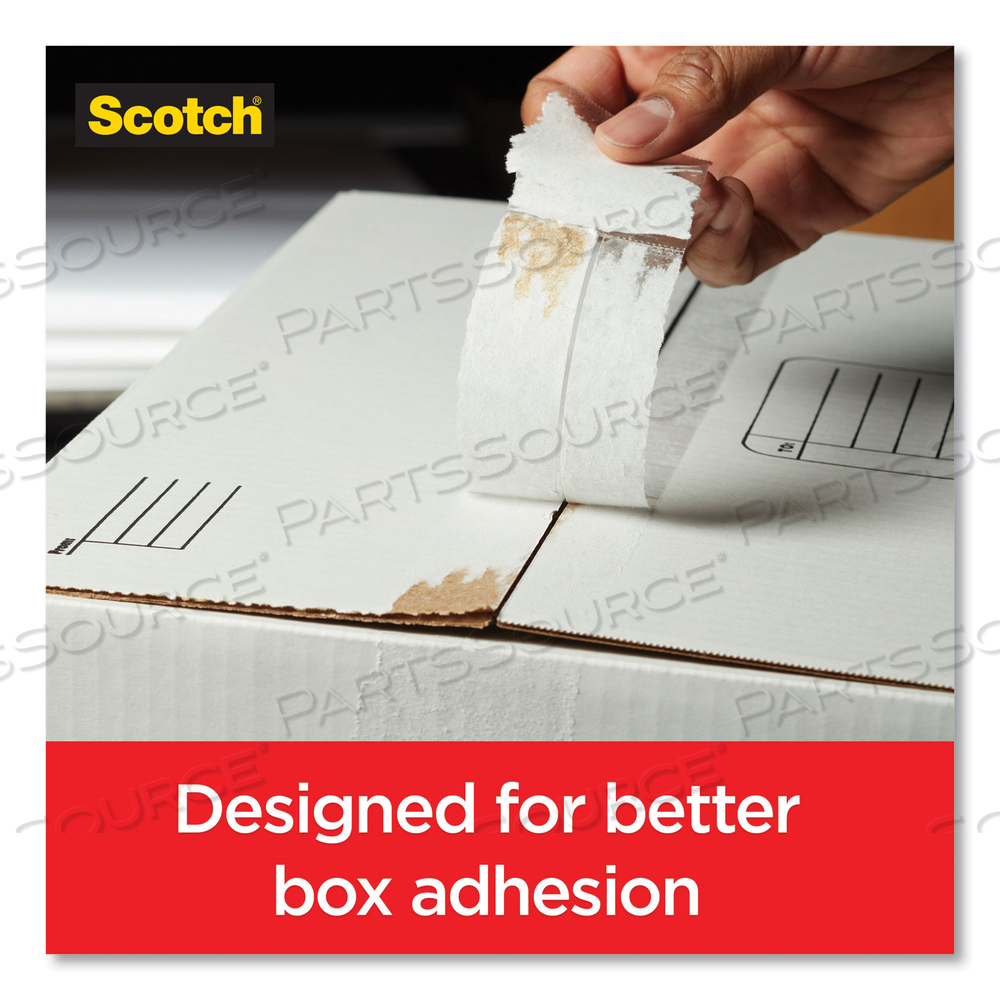 BOX LOCK SHIPPING PACKAGING TAPE, 3" CORE, 1.88" X 54.6 YDS, CLEAR by 3M Consumer