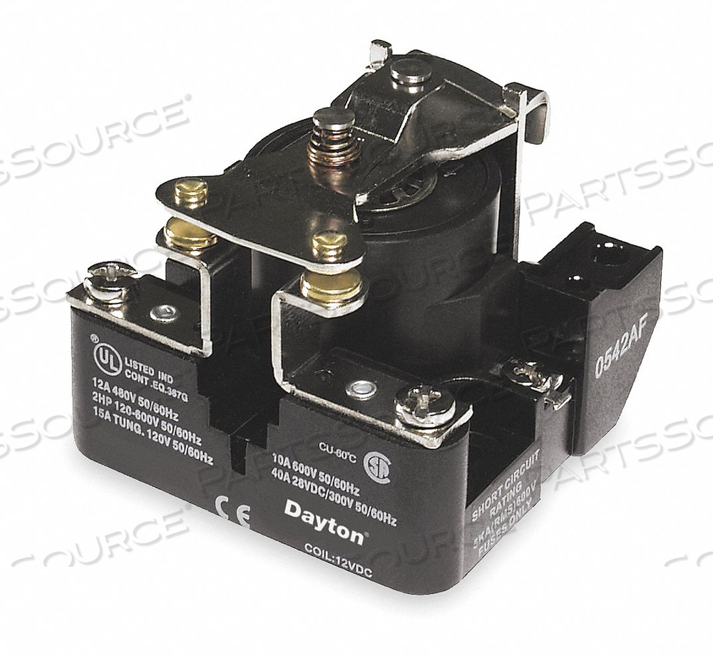 OPEN POWER RELAY, COIL VOLTAGE 240V AC, CONTACT FORM SPST-NO, ELECTRICAL CONNECTION SCREW CLAMP, NUMBER OF PINS 4, STATUS INDICATOR NO INDIC by DAYTON ELECTRIC MANUFACTURING CO