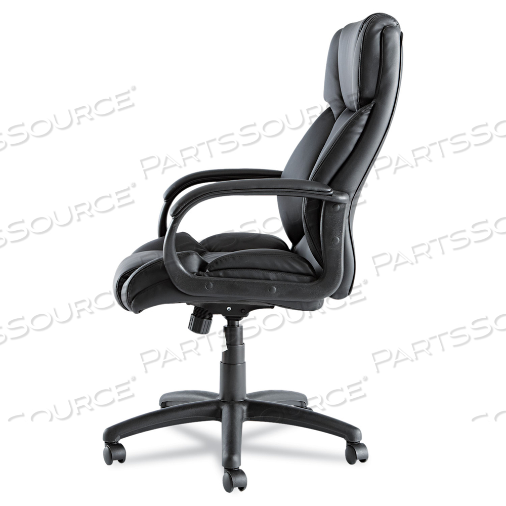 ALERA FRAZE SERIES EXECUTIVE HIGH-BACK SWIVEL/TILT BONDED LEATHER CHAIR, SUPPORTS 275 LB, 17.71" TO 21.65" SEAT HEIGHT, BLACK by Alera