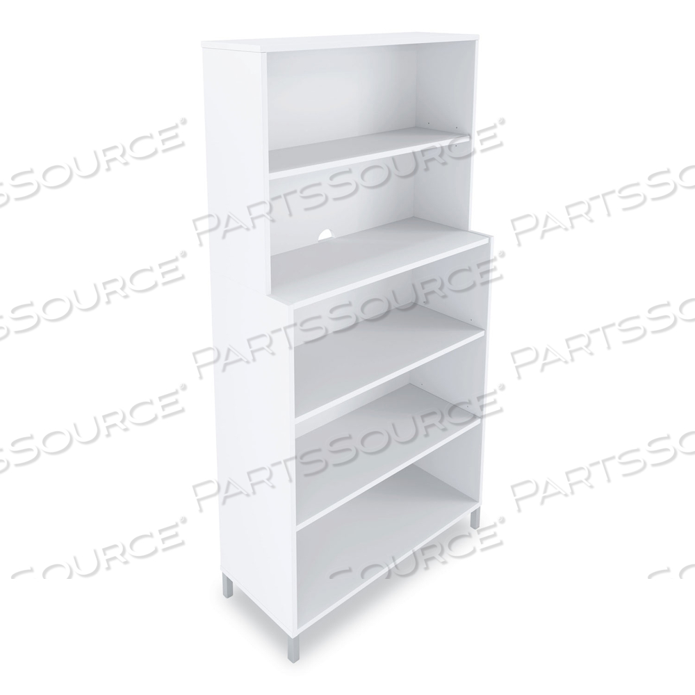 ESSENTIALS LAMINATE BOOKCASE, FIVE-SHELF, 35.8W X 14.9D X 72H, WHITE by Union & Scale ESSENTIALS LAMINATE BOOKCASE, FIVE-SHELF, 35.8W X 14.9D X 72H, WHITE by Union & Scale