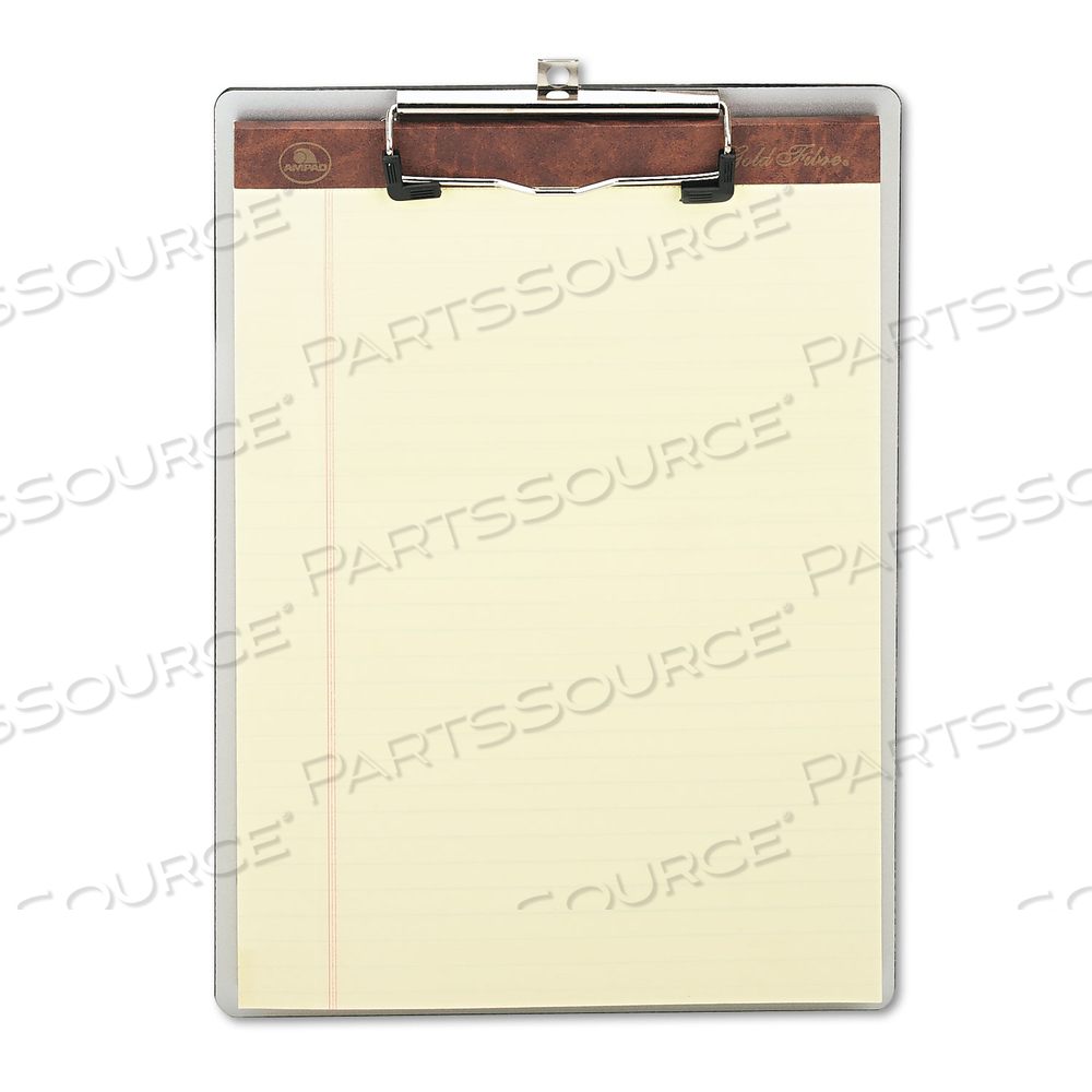 ONE BRUSHED ALUMINUM PLASTIC CLIPBOARD, 1/2" CAPACITY, HOLDS 8-1/2W X 11H, SILVER by Universal