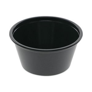 PLASTIC PORTION CUP, 2 OZ, BLACK, 200/BAG by Pactiv PLASTIC PORTION CUP, 2 OZ, BLACK, 200/BAG by Pactiv