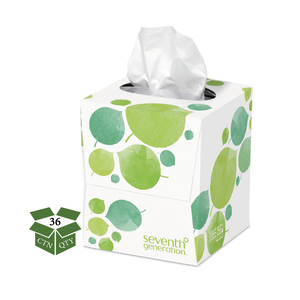 100% RECYCLED FACIAL TISSUE, 2-PLY, 85 SHEETS/BOX by Seventh Generation 100% RECYCLED FACIAL TISSUE, 2-PLY, 85 SHEETS/BOX by Seventh Generation