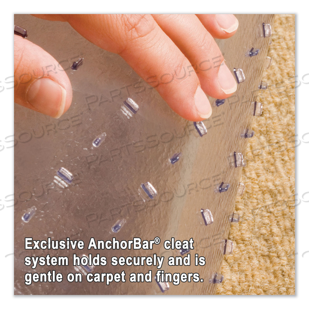 EVERLIFE MODERATE USE CHAIR MAT FOR LOW PILE CARPET, RECTANGULAR WITH LIP, 45 X 53, CLEAR by ES Robbins