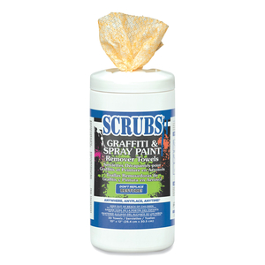 GRAFFITI AND PAINT REMOVER TOWELS, 10 X 12,  ORANGE ON WHITE, 30/CANISTER by Scrubs