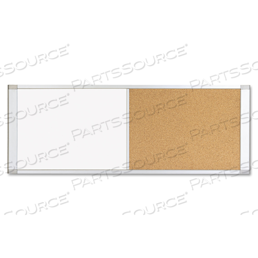 COMBO CUBICLE WORKSTATION DRY ERASE/CORK BOARD, 48X18, SILVER FRAME by MasterVision