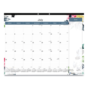 SPRING MONTHLY ACADEMIC DESK PAD CALENDAR, FLORA ARTWORK, 22 X 17, BLACK BINDING, 18-MONTH (JULY TO DEC): 2022 TO 2023 by Blueline SPRING MONTHLY ACADEMIC DESK PAD CALENDAR, FLORA ARTWORK, 22 X 17, BLACK BINDING, 18-MONTH (JULY TO DEC): 2022 TO 2023 by Blueline