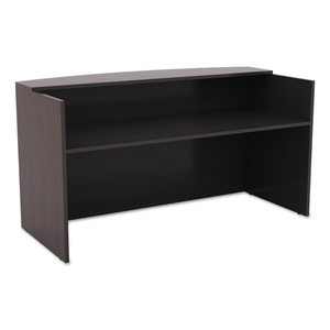 ALERA VALENCIA SERIES RECEPTION DESK WITH TRANSACTION COUNTER, 71" X 35.5" X 29.5" TO 42.5", ESPRESSO by Alera