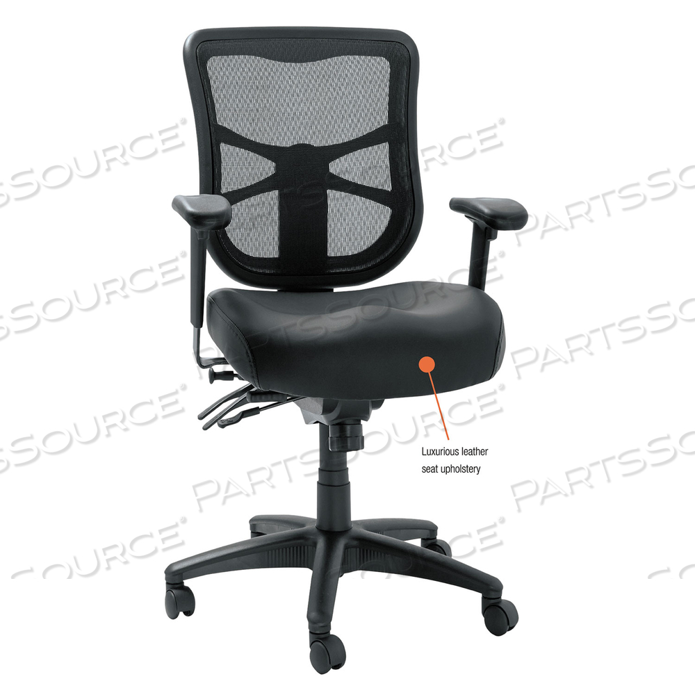 ALERA ELUSION SERIES MESH MID-BACK MULTIFUNCTION CHAIR, SUPPORTS UP TO 275 LB, 17.7" TO 21.4" SEAT HEIGHT, BLACK by Alera