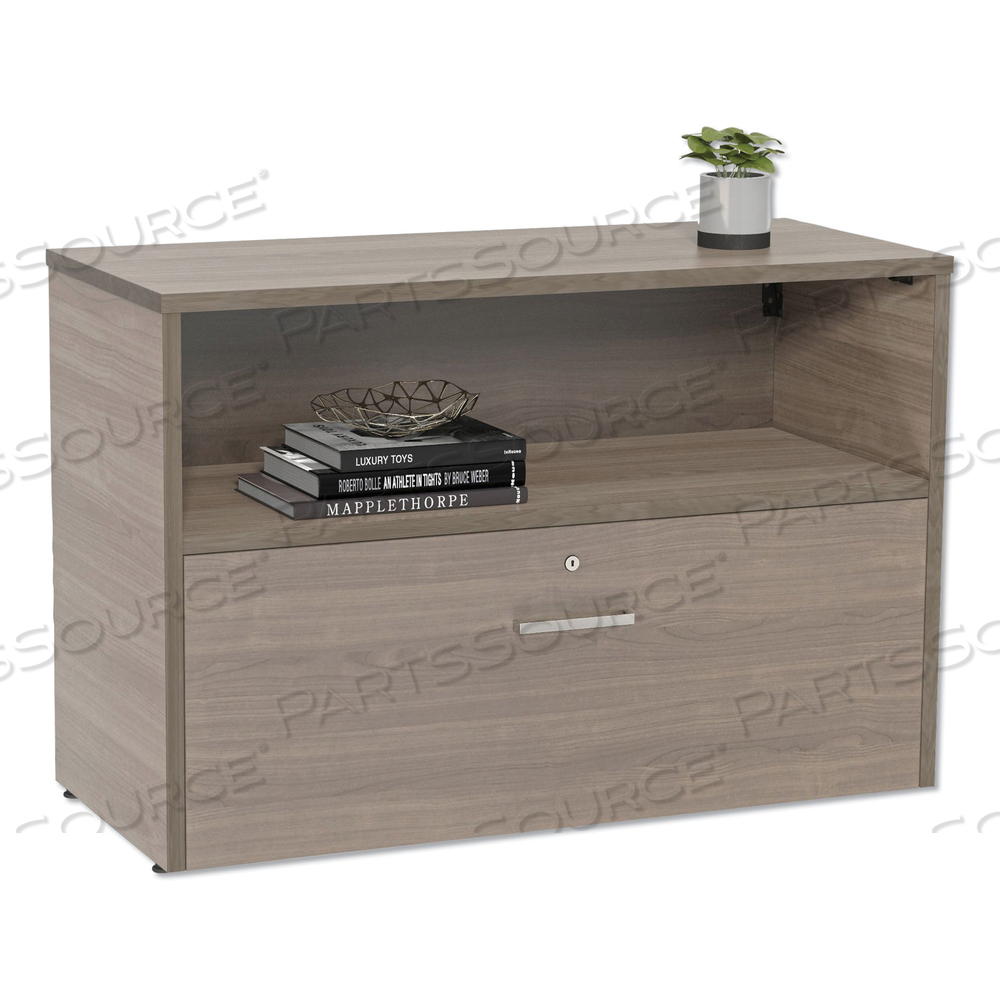 URBAN 36" CREDENZA, BOTTOM PEDESTAL, 35.25W X 15.25D X 23.75H, NATURAL WALNUT by Linea Italia Inc