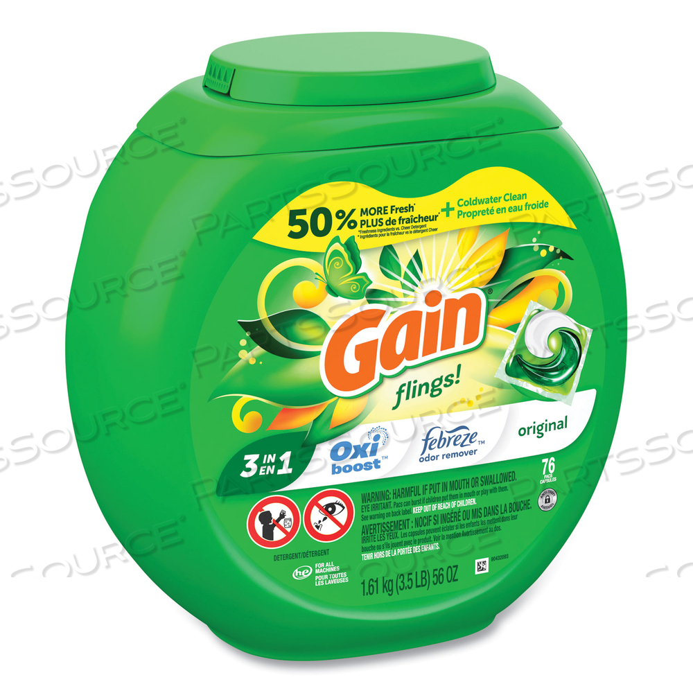 FLINGS DETERGENT PODS, ORIGINAL by Gain
