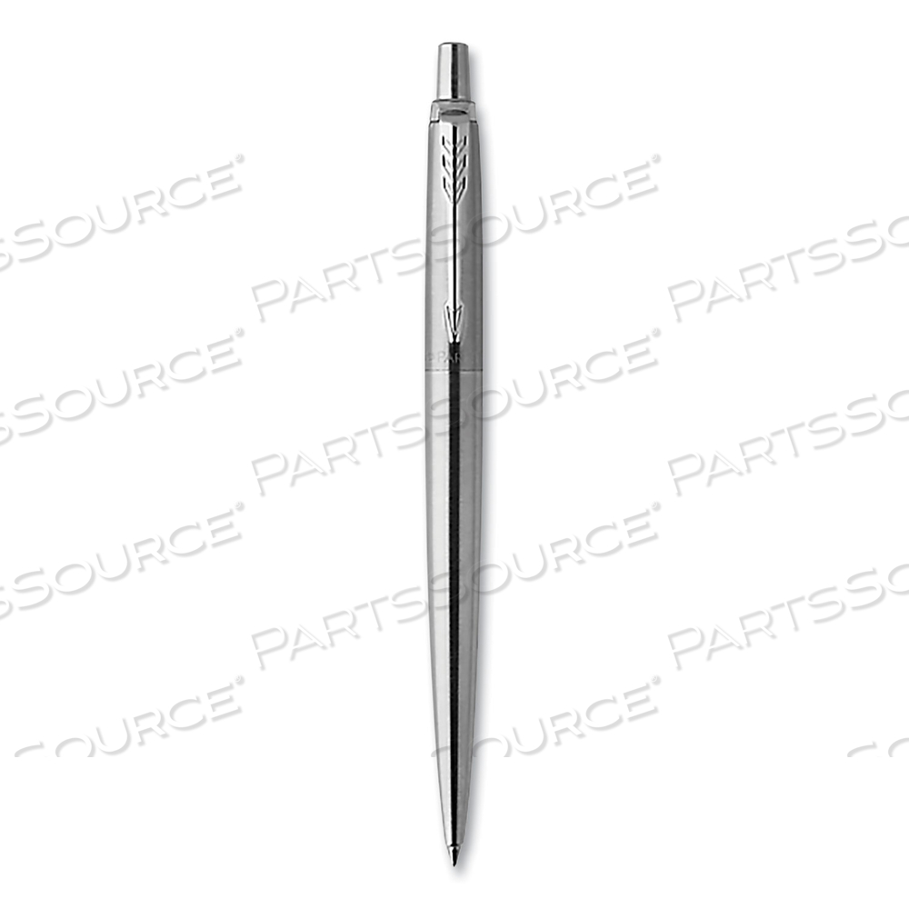 JOTTER RETRACTABLE GEL PEN, MEDIUM 0.7 MM, BLACK INK, STAINLESS STEEL BARREL by Parker