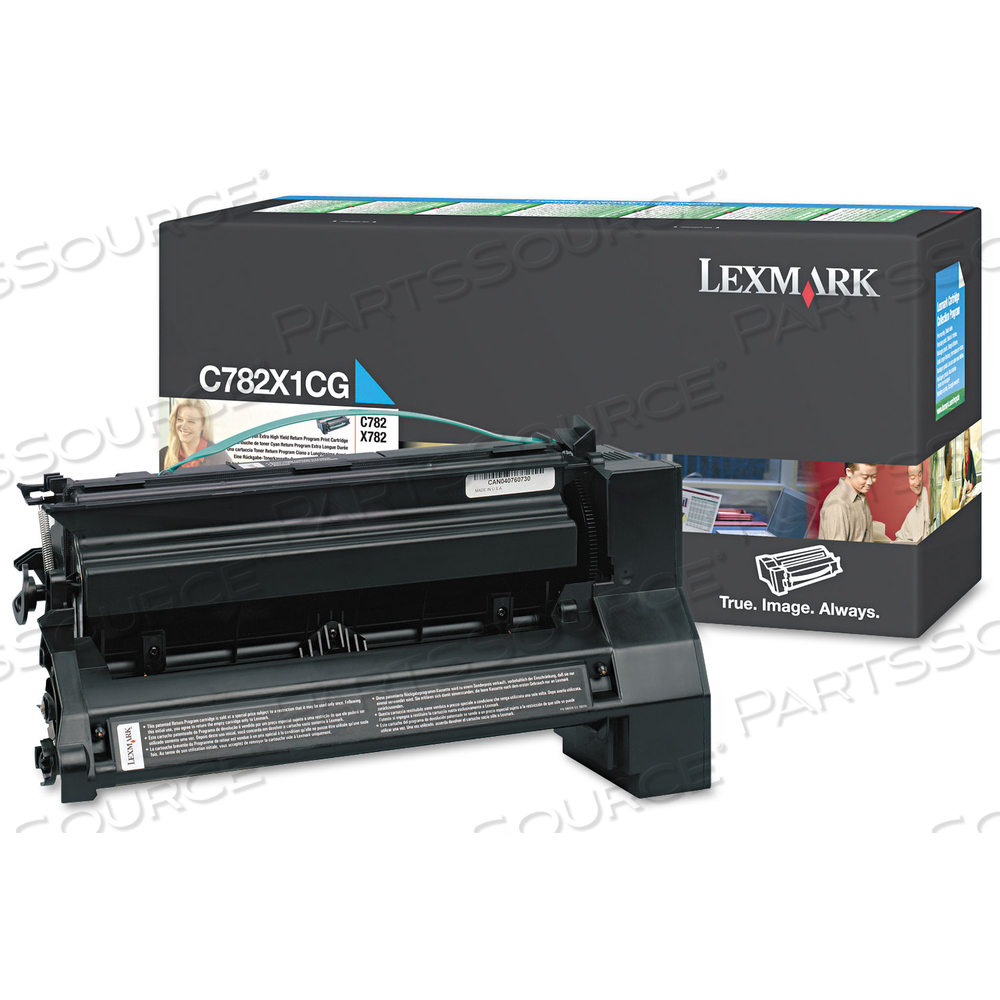 C782X1CG EXTRA HIGH-YIELD TONER, 15,000 PAGE-YIELD, CYAN by Lexmark