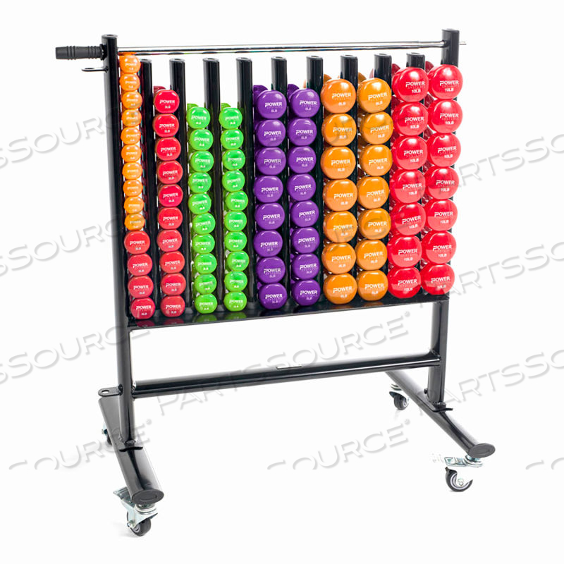 PREMIUM DUMBBELL STORAGE RACK WITH 44 DELUXE VINYL DUMBBELL PAIRS by Power Systems, Inc.