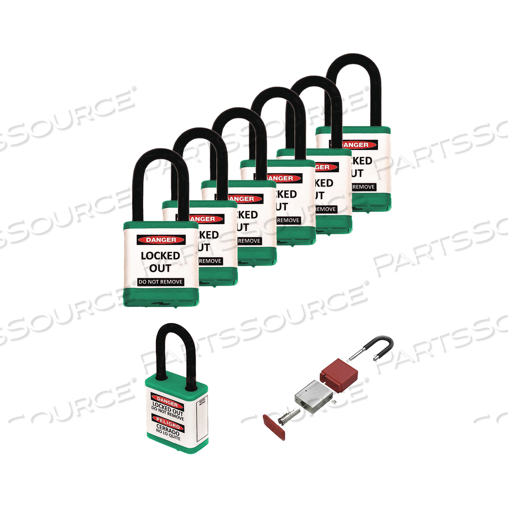 LOCKOUT PADLOCK 1-1/2 H SHACKLE PK6 by ZING Green Safety Products