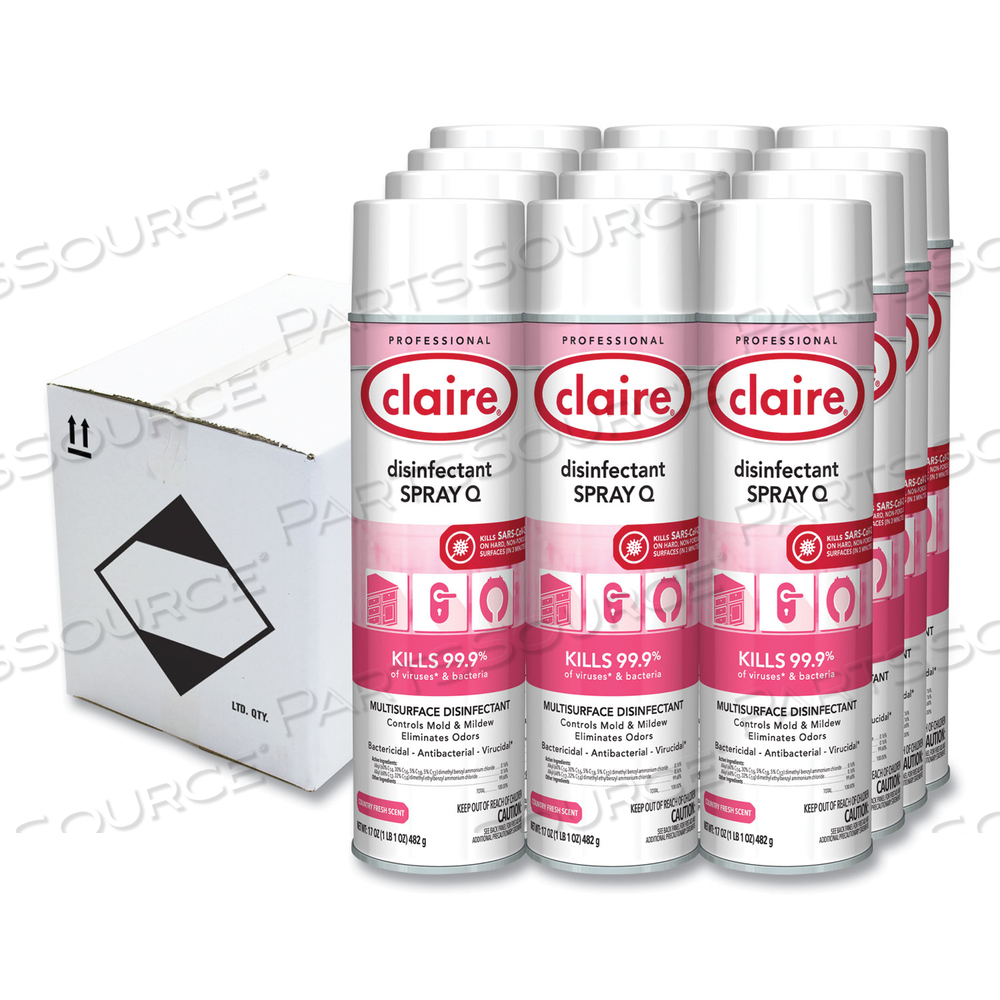 SPRAY Q DISINFECTANT, COUNTRY FRESH SCENT, 17 OZ AEROSOL SPRAY by Claire