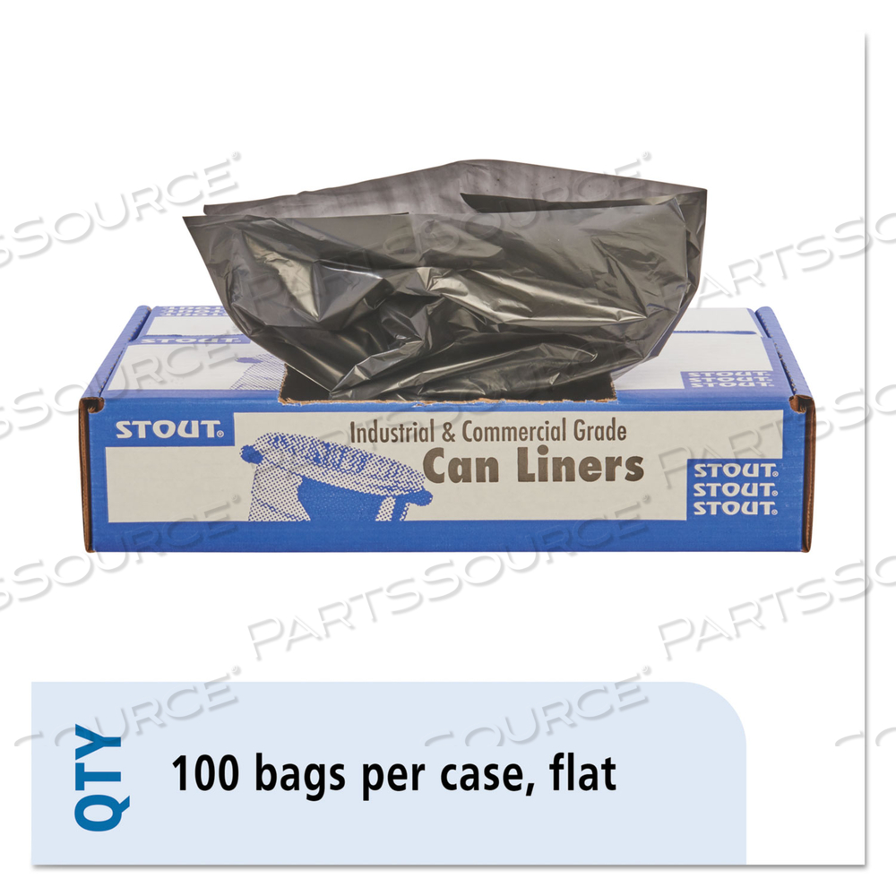 TOTAL RECYCLED CONTENT PLASTIC TRASH BAGS, 33 GAL, 1.3 MIL, 33" X 40", BROWN/BLACK by Envision